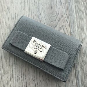 Used Prada saffiano leather card case